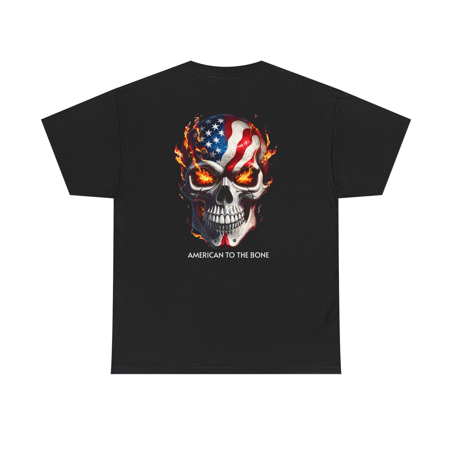 American to the Bone – Patriot Flame Skull T-Shirt