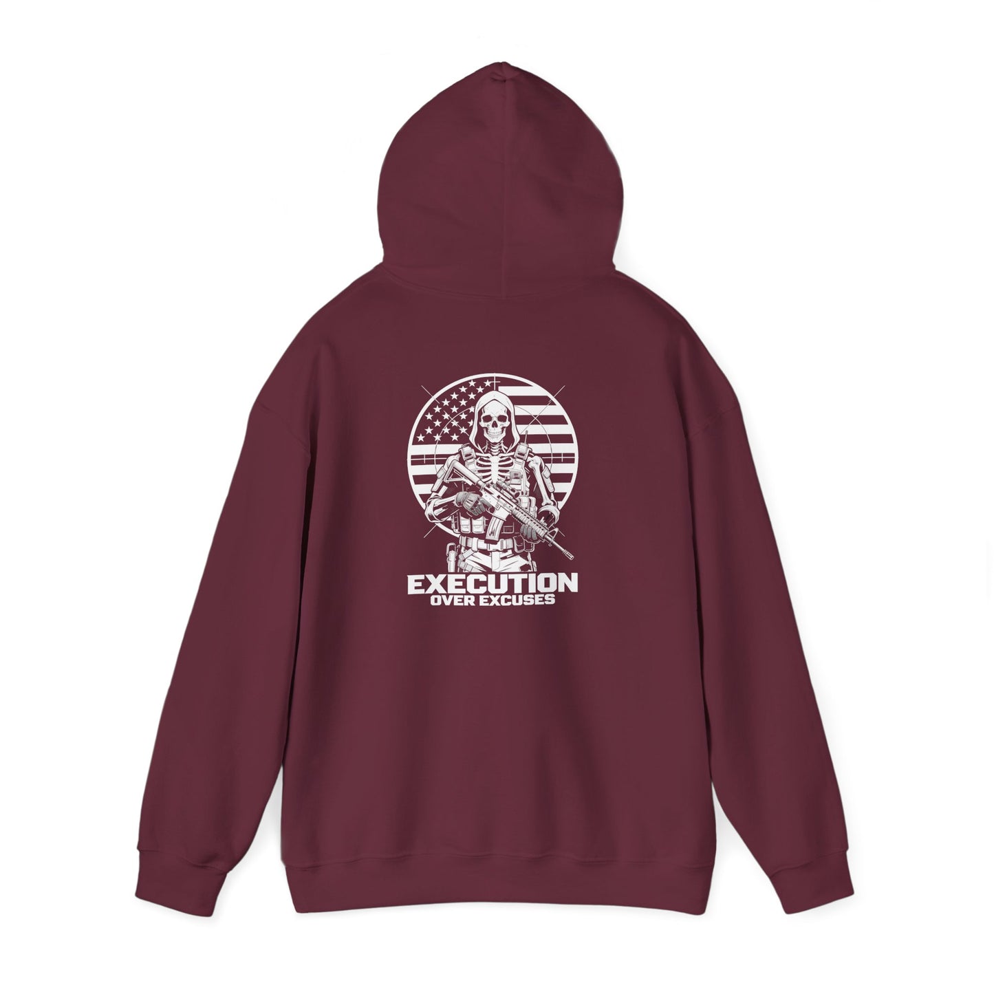 Execution Over Excuses Skull Operator Hoodie