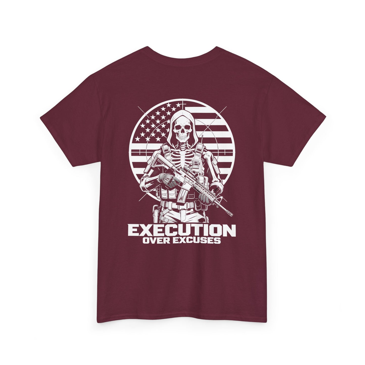 Execution Over Excuses Skull Operator Tee