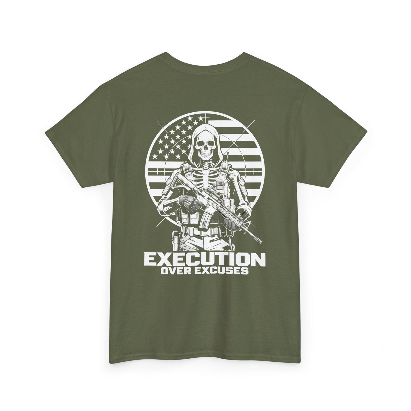 Execution Over Excuses Skull Operator Tee