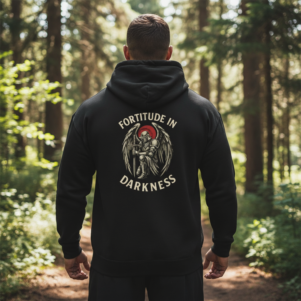 Fortitude in Darkness - Angel Knight Graphic Hoodie