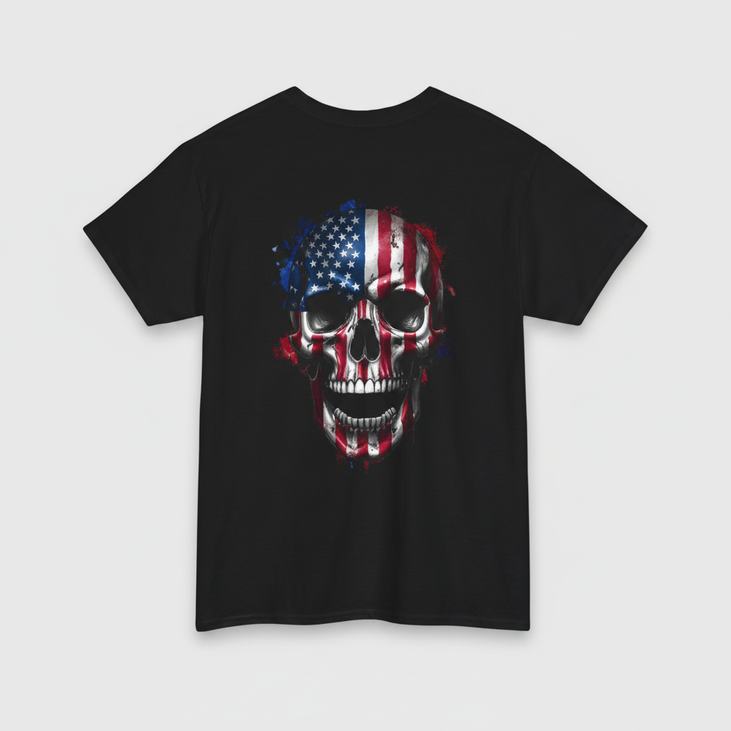 Stars & Stripes Warrior Skull T-Shirt
