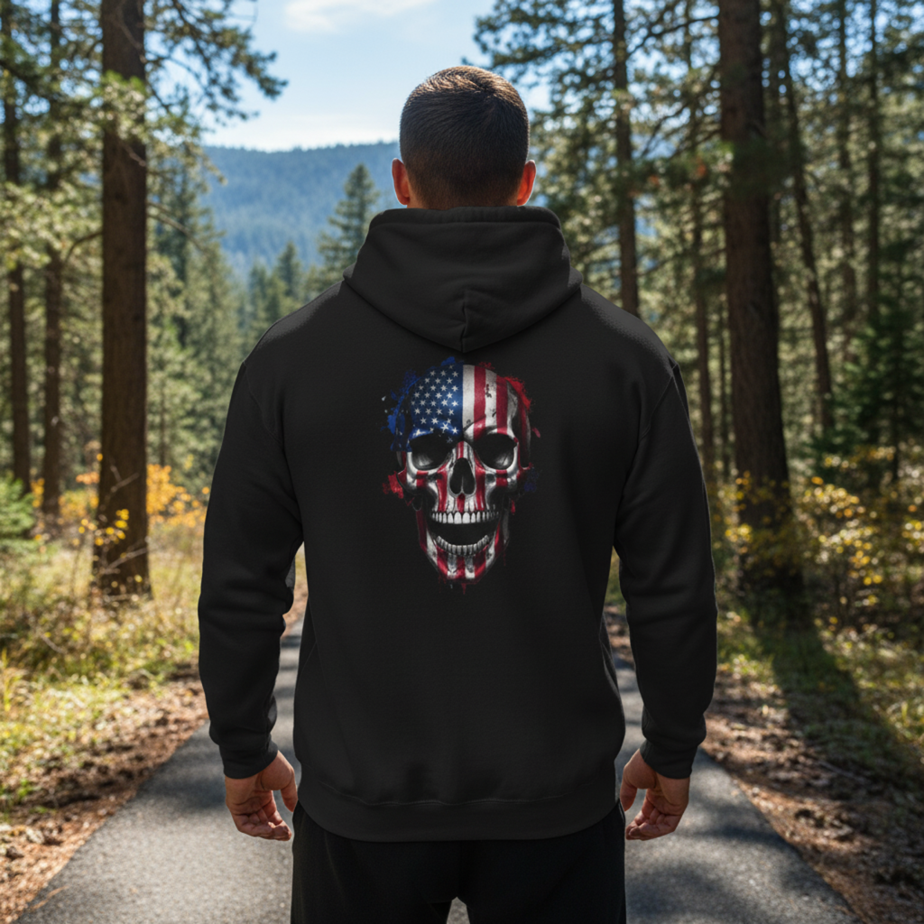 Stars & Stripes Warrior Skull Hoodie